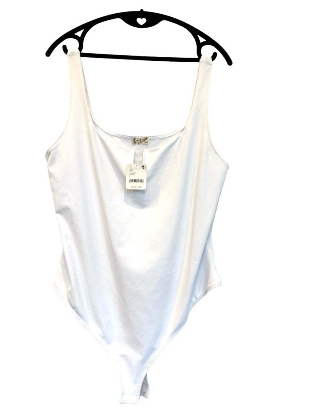 Women’s White Scoop Neck Bodysuit